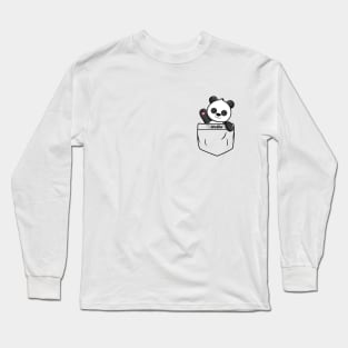 Cute panda popping out of the pocket Long Sleeve T-Shirt